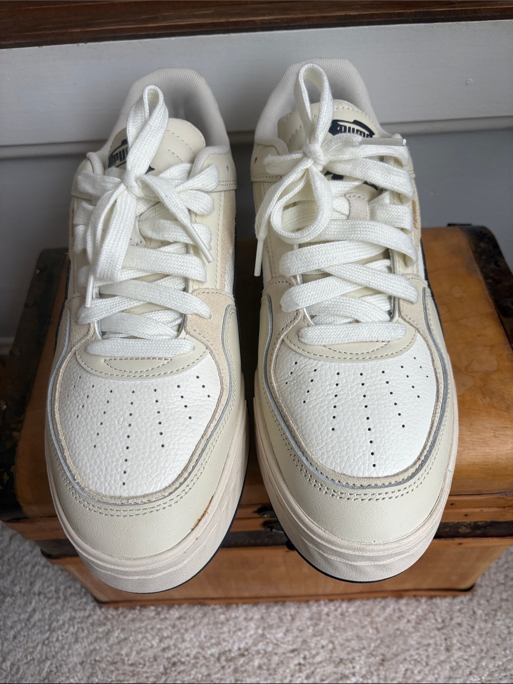 Puma CA Pro Ripple Earth Cream and Navy Low-Top Sneakers Size 11
